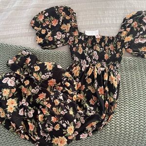 Black floral maxi dress with tags!